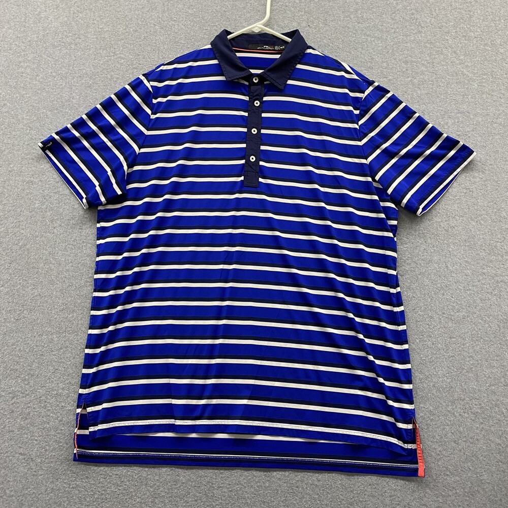 RLX Ralph Lauren Men’s XXL Blue Performance Golf Polo Wicking Stretch Preppy